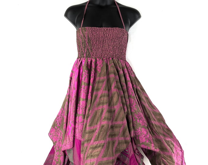 Lara Plus size, Fairy Dress Long 45" in Summer Silk (An ideal Maternity, Tall Girl Dress) SKU:905-7310