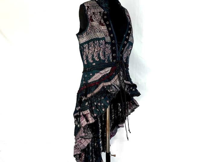 XL Isabella Corset  Dress - Steampunk - Silk Brocade (SKU:2001-2843)