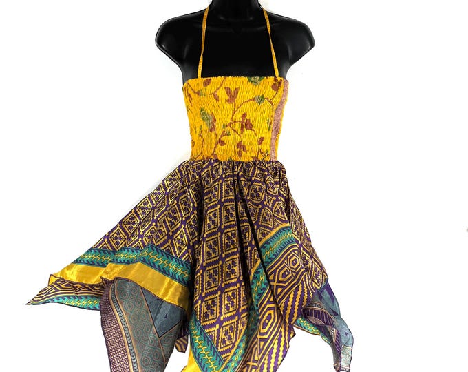 Elvina Fairy Dress; Silky One Size Sundress comfortable & ethical, Length 87cm (34") SKU:901-8334