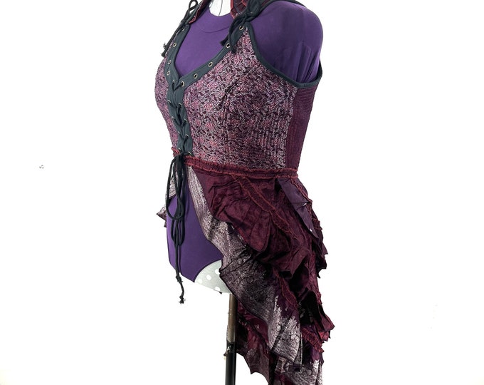 3XL. Varuna Corset Bustier Dress in Silk Brocade with long body.  SKU:2002-7463