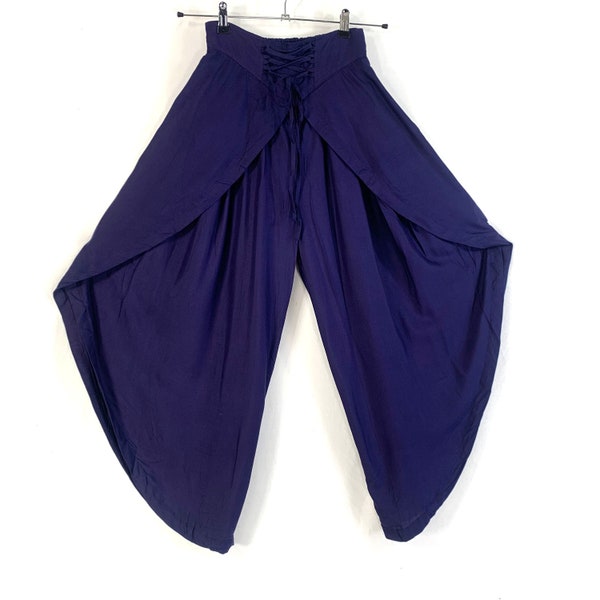 Royal Blue Tulip Palazzo Pants in Rayon (Split open leg harem trouser) Why buy boring?