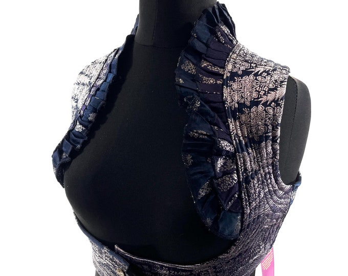 L. Underbust Corset Bustier Silk Brocade Top  SKU:443-8229
