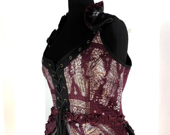 XL. Varuna Dress, Silk Brocade with long body; Renaissance Corset Dress (SKU:2002-1742)