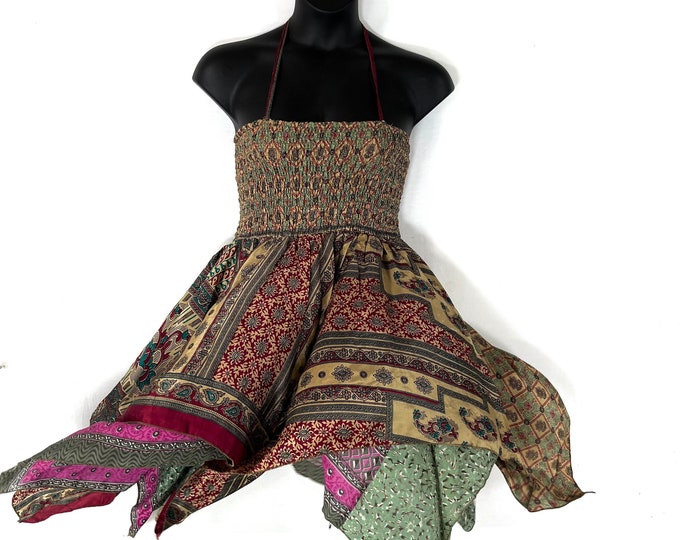 XL Gina Midi Fairy Dress - Plus Size - 38" Long - Summer Silk (SKU:906-7864)