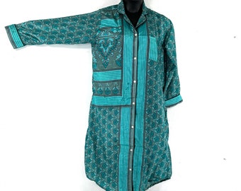 XL Romilly Silk Shirt Dress - Long Sleeve - Pocket SKU:323-7714