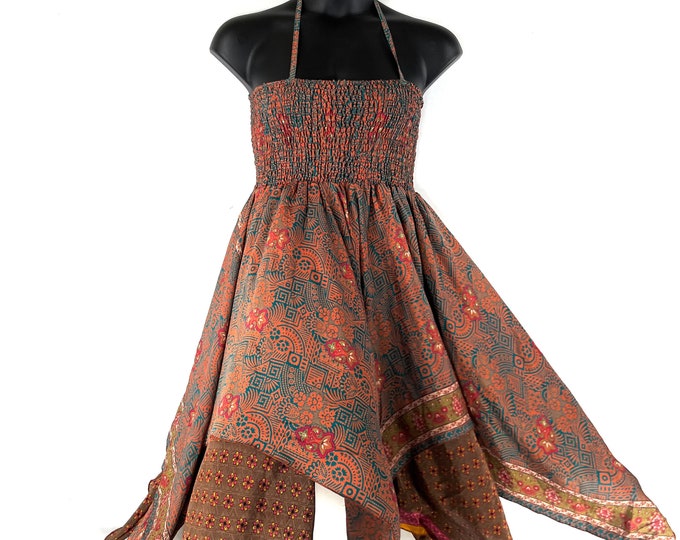 Lara Plus size, Fairy Dress Long 45" in Summer Silk (An ideal Maternity, Tall Girl Dress) SKU:905-9304