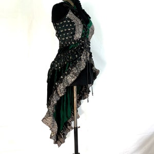 M Cosmo Silk & Velvet Corset Dress - Steampunk (SKU:2003-2597)