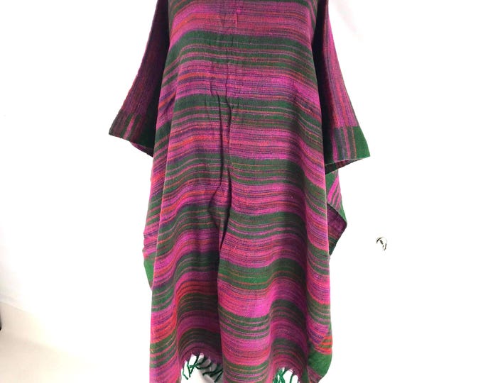 Warm Soft Cosy Poncho. Reversible, One size. Traditional Handmade Blanket style.