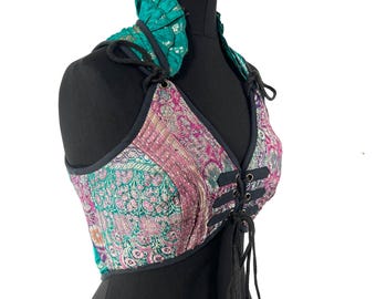 Fae L Corset Top; handmade from silk brocade  SKU:3033-8276