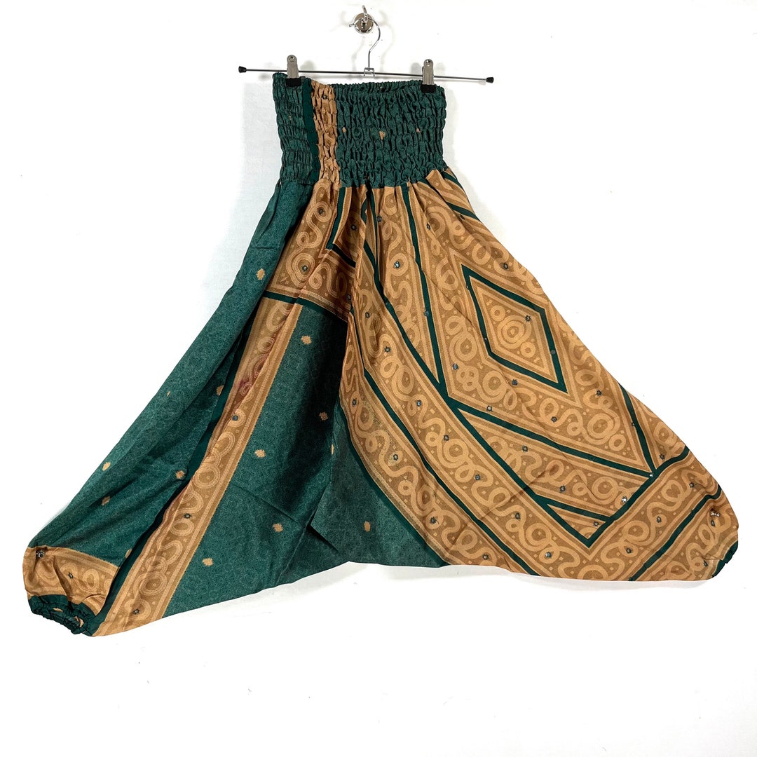 SILK DROP CROTCH HAREM TROUSERS