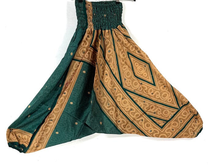Harem pants One size in Silk. (Drop Crotch Afghani Pants, Ali Baba, Aladdin, Unisex) SKU:880-8060