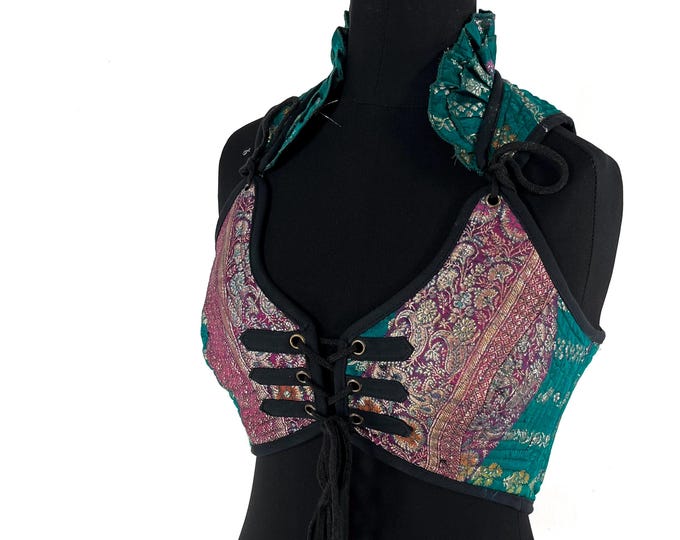 M. Fae Corset Top; handmade from silk brocade  SKU:3032-8112