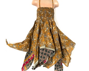 Girls Fairy Dress 2-6 years old; Silk Flower Girl Dress, Princess Dress, Boho Sundress, Hippie Style SKU:900-7515