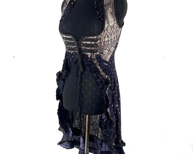 XL Alaxi Under-bust Corset Dress in Vintage Silk Brocade (SKU:2114-8150)