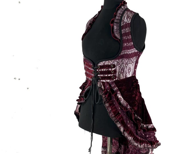 M. Celeste Velvet Underbust Corset Dress with adjustable skirt SKU:2122-9497