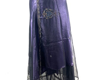 XL Wrap Skirt Aari Tari handmade embroidered 2 layer SKU:2013-9900