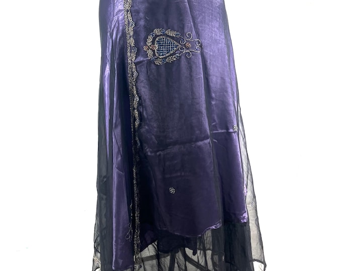 XL Wrap Skirt Aari Tari handmade embroidered 2 layer SKU:2013-9900