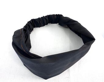 Black Cotton Washable Headband Face Mask. dust mask, bandana, scrunchies FIT Head circumference 19” to 23”