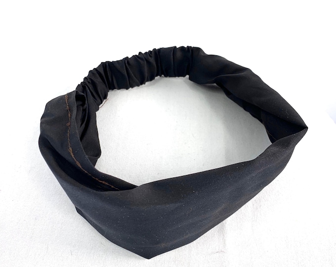 Black Cotton Washable Headband Face Mask. dust mask, bandana, scrunchies FIT Head circumference 19” to 23”