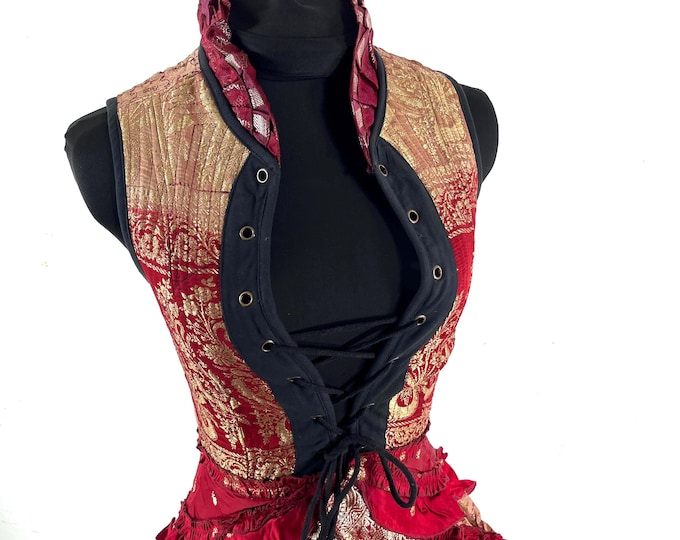 S. Isabella Corset Dress handmade from Vintage Silk Brocade. SKU:2001-9642