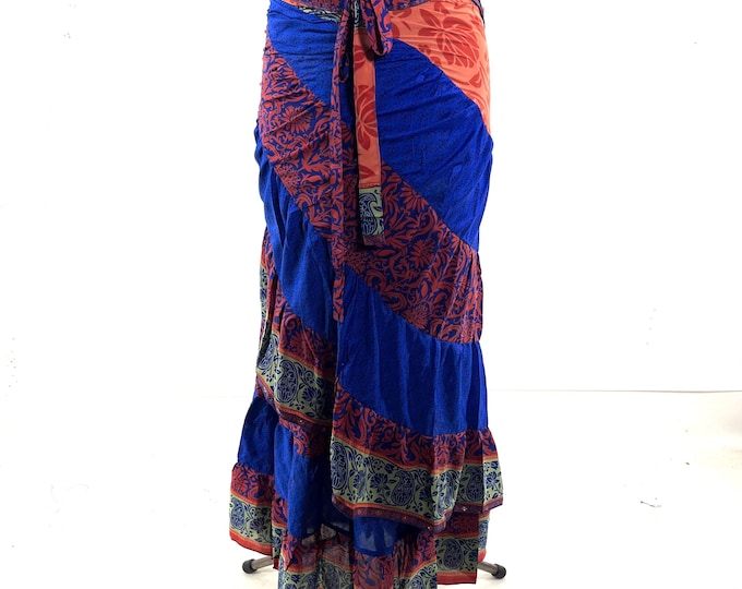 Kezia Gypsy Silk Wrap Skirt OneSize Plus - Can be worn as a dress  (SKU:931-10434)
