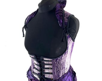 3XL Elisa Bustier Dress; Underbust Corset in Silk Brocade with long body. (SKU:2004-10237)