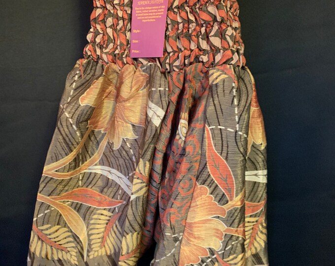 Child Size 2 Silk Harem Pants for toddler, Children's Afghans, drop-crotch, Ali Baba, unisex kids trousers.