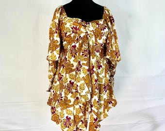 Stevie Boho Floaty Silk Top (Forest Fairy Pixie Blouse) Womens Summer Top One Size.