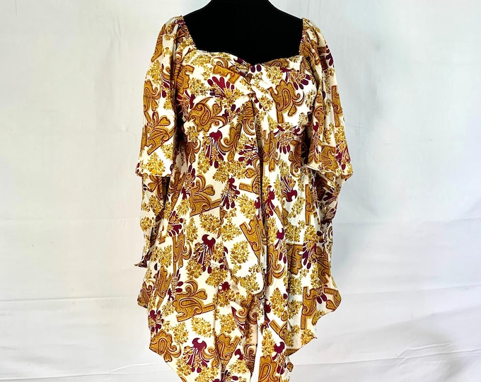 Stevie Boho Floaty Silk Top (Forest Fairy Pixie Blouse) Womens Summer Top One Size.