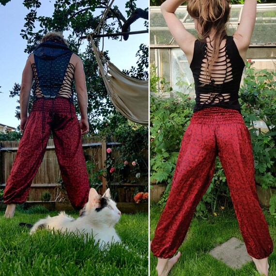 FLOWY HAREM PANTS Women Hippie Pants Comfy Trousers Petite to Plus