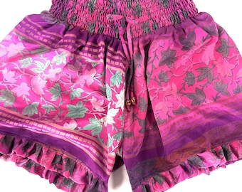 XL. Silk Venus Shorts, Hot Pants. Yoga, Dance, Mini, Rave, Boho, Soft, Up-cycled Silky, Sexy Shorts.