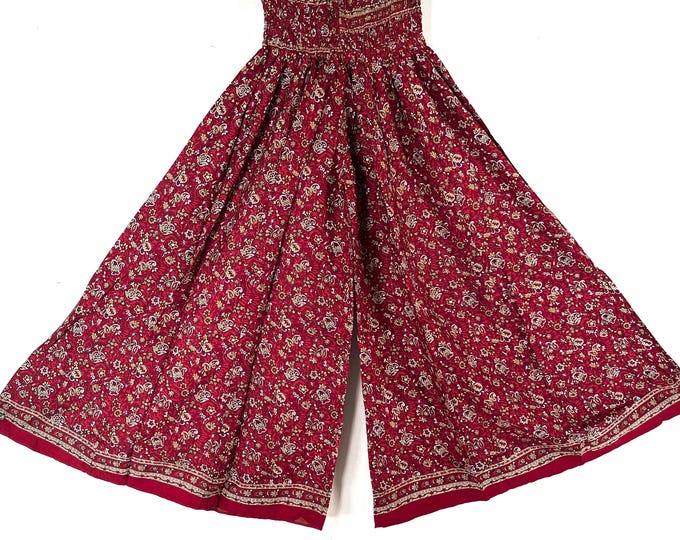 Eloise Culottes in Summer Silk, One size trousers with Elasticated Waist. (Wide Leg Palazzo Pants)  SKU:830-8686