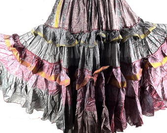Yasmin 25 Yard Skirt - Gypsy Winter Silk - One Size - Boho Maxi SKU:740-9134