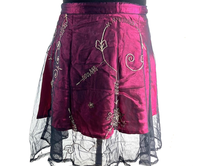 Aari Tari Mini Wrap Skirt - 2 layer (SKU:2010-9854)