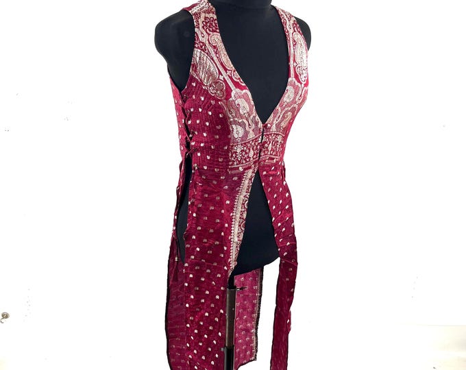 Goddess Dress; Silk Brocade Priestess Ceremony Temple Dress.  UK-S/M  (SKU: 3100-10382)