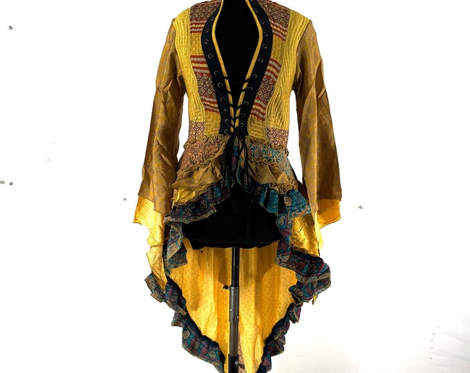 M. Seraphina Corset Dress, Silk, Long Sleeves, Handmade. SKU:1006-9400