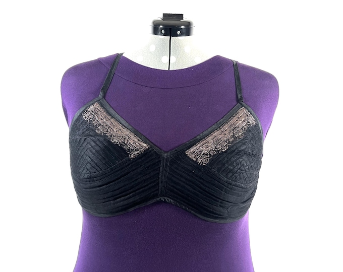 2XL Gia Cross Strap Bra Top, Handmade in Vintage Silk Brocade (SKU:2165-9997)