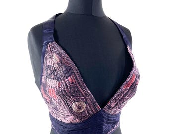 S Phoenix Tribal Top. New cut Bra handmade in Silk Brocade. SKU:1022-9479