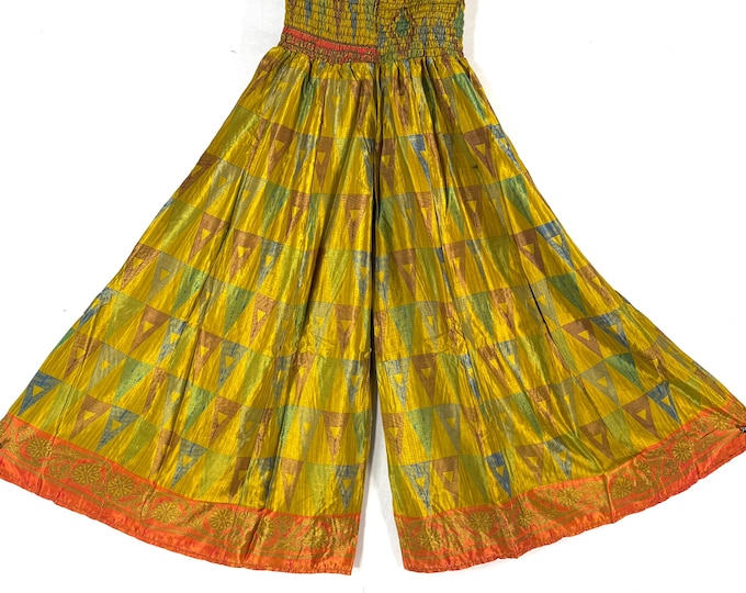 Eloise Culottes in Summer Silk, One size trousers with Elasticated Waist. (Wide Leg Palazzo Pants)  SKU:830-8683