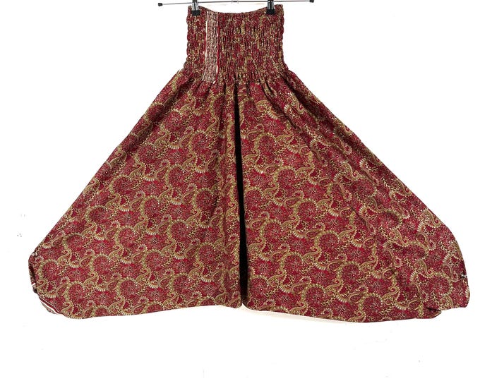 Harem Pants Silk One-Size Handmade; Drop Crotch Afghani Pants, Ali Baba Pants, Aladdin Pants, Unisex SKU:880-9270
