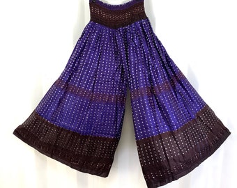 Juliana Plus Size Culottes - Silk Brocade - Wide Leg Palazzo Pants - Purple &  Brown (SKU:820-1288)