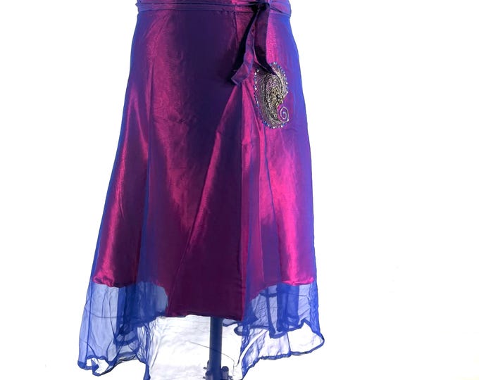 Aari Tari Midi Wrap Skirt - 2 layer handmade (SKU:2011-9885)