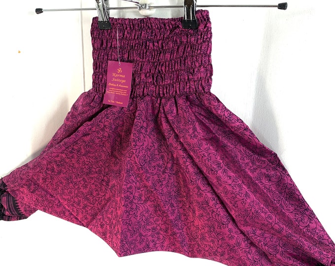 Child Size 3 Silk Harem Pants, Children's Afghans, drop-crotch, Ali Baba, yoga, unisex kids trousers.