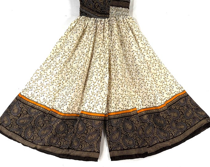 Eloise Culottes in Summer Silk, One size trousers with Elasticated Waist. (Wide Leg Palazzo Pants)  SKU:830-8691