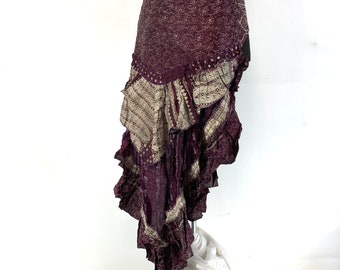 Luna Steampunk Skirt Bustle in Silk brocade. Over Skirt, Belly dance, Renaissance, Gothic, Festival, LARP, Ren,Overskirt SKU:221-4669