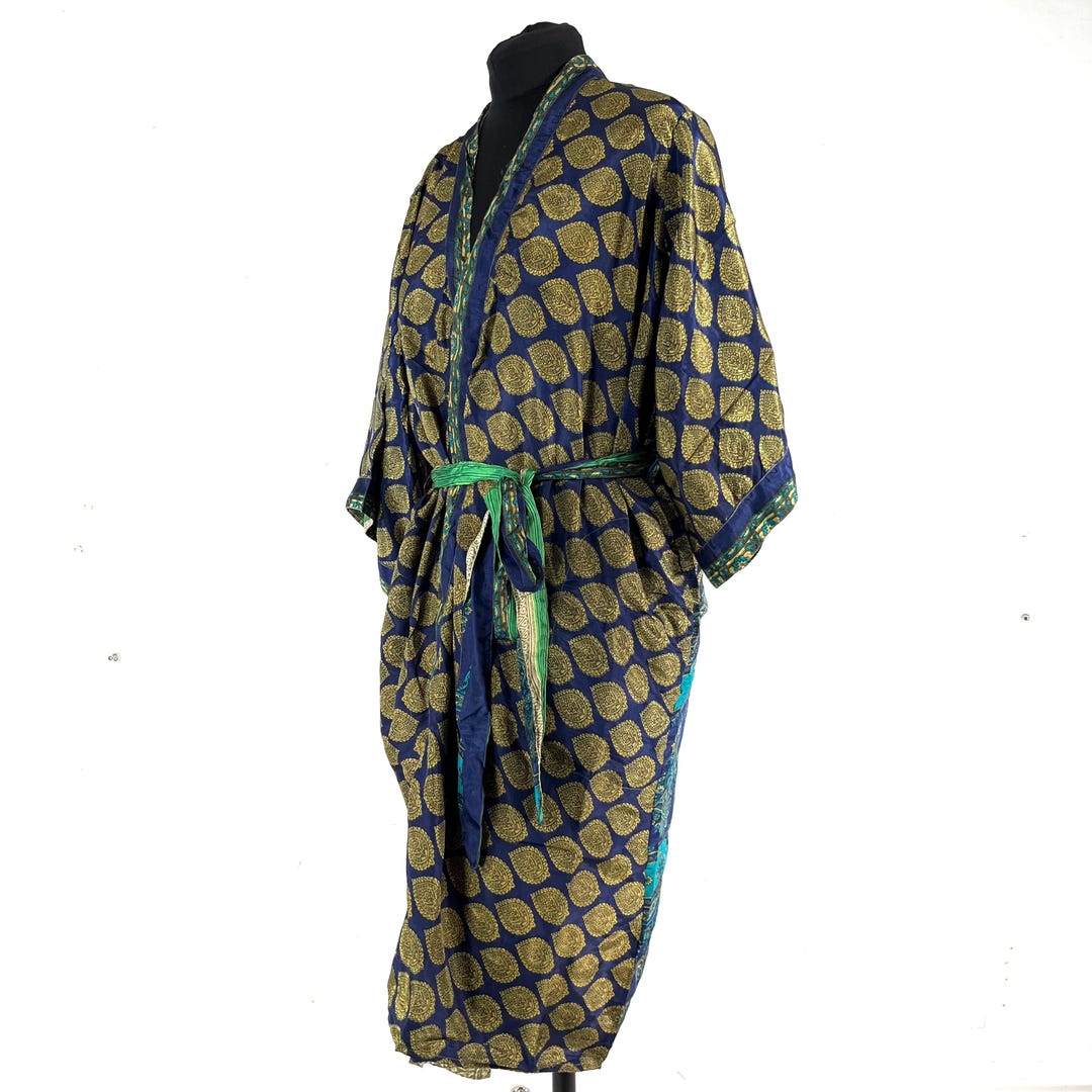 Reversible Robe M/L. Luxury Silk Robe; Reversible With Deep Pockets. A Perfect Dressing ...