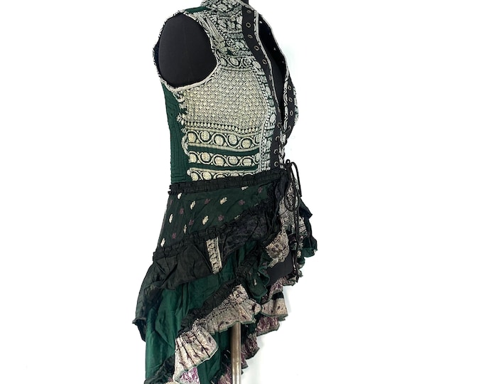 2XL. Isabella Corset  Dress, Steampunk Silk Brocade,  SKU:2001-4470