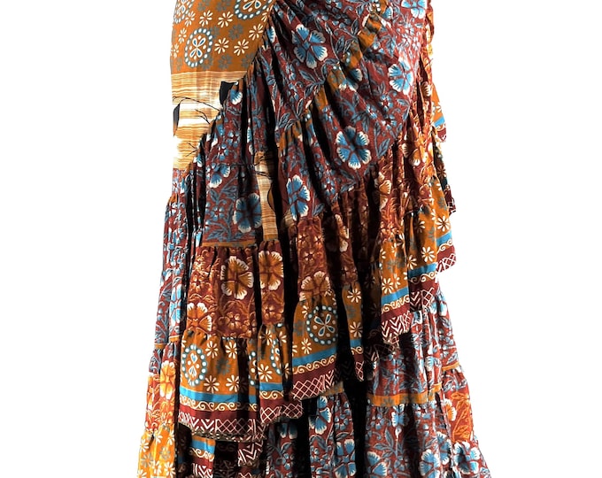 Kezia Gypsy Silk Wrap Skirt - Can be worn as a dress  (SKU:930-9932)