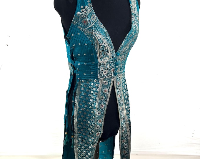 Goddess Dress; Silk Brocade Priestess Ceremony Temple Dress.  UK-M/L   (SKU: 3101-10392)