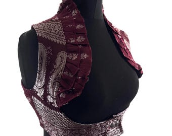 M. Underbust Corset Bustier Silk Brocade Top  SKU:442-8249